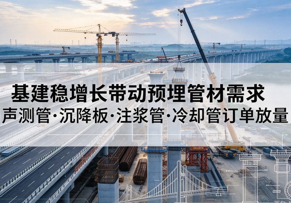 偏关基建稳增长带动预埋监测管材需求，声测管、沉降板、注浆管订单持续放量
